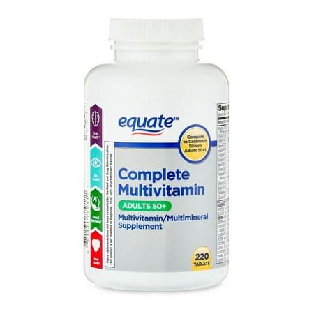 Picture of Equate Complete Multivitamin/Multimineral Supplement Tablets, Adults 50+, 220 Count, Compare to Centrum® Silver® Adults 50+