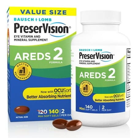 Picture of PreserVision AREDS 2 Eye Vitamins and Mineral with Lutein and Zeaxanthin with Ocusorb Softgels, 140 Count
