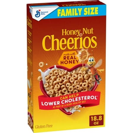 Picture of Honey Nut Cheerios, Heart Healthy Gluten Free Breakfast Cereal, Family Size, 18.8 oz