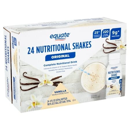Picture of Equate Original Meal Replacement Nutritional Shakes, Vanilla, 8 fl oz, 24 Count