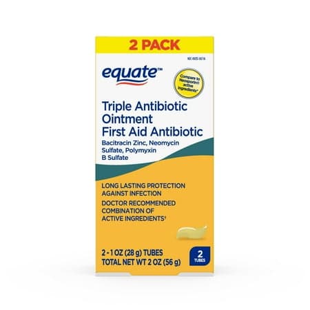 Picture of Equate Triple Antibiotic First Aid Ointment, 2 oz (2x1 oz), Compare to Neosporin® Active Ingredients