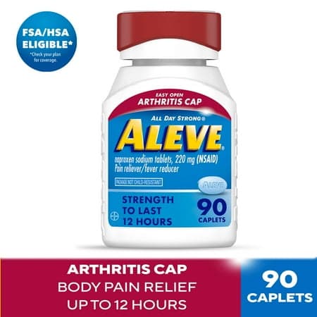Picture of Aleve Pain Relief Caplets Easy Open Arthritis Cap, Naproxen Sodium, 90 Count