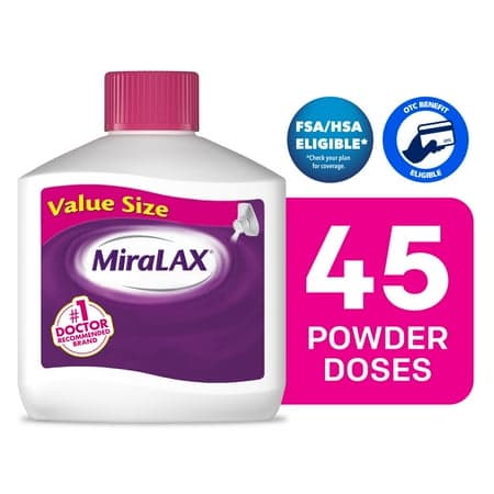 Picture of MiraLAX Laxative Powder for Gentle Constipation Relief, 45 Doses