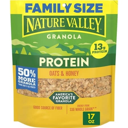 Picture of Nature Valley Protein Oats and Honey Granola, Family Size Pouch, 17 oz