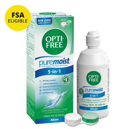 Picture of OPTI-FREE Puremoist Multi-Purpose Contact Lens Liquid Solution for Daily Contact Lens Cleaning Use, 10 fl oz
