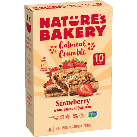 Picture of Nature's Bakery Oatmeal Crumble Strawberry Breakfast Snack Bars, 1.41 oz, 10 Count