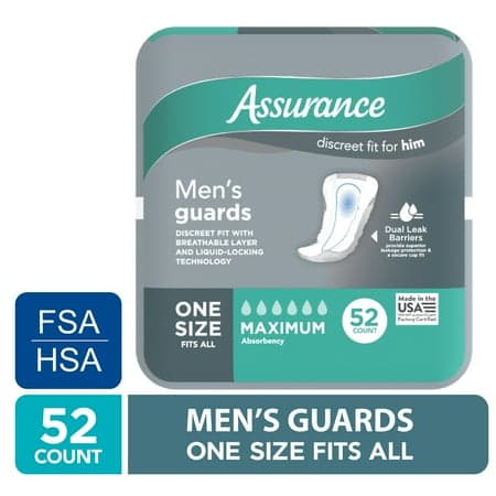 Picture of Assurance Men’s Guards, Maximum Absorbency, 52 Count