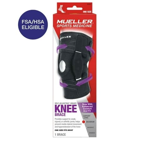 Picture of Mueller Adjustable Hinged Knee Brace, Black, One Size Fits Most