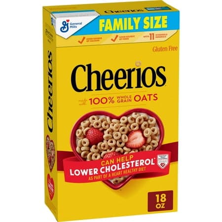 Picture of Cheerios, Heart Healthy Gluten Free Breakfast Cereal, Family Size, 18 oz