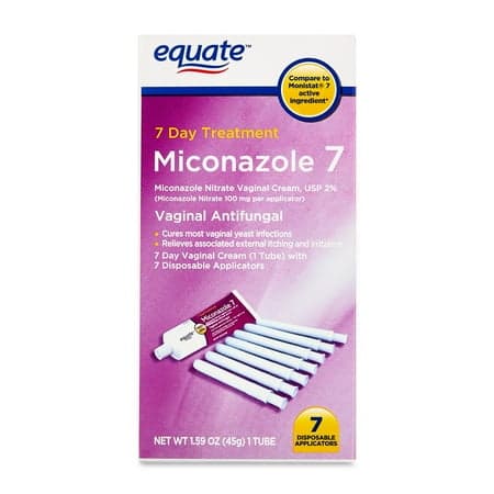 Picture of Equate Miconazole 7 Day Vaginal Treatment Cream with Disposable Applicators, 1.59 oz, Compare to Monistat® 7 Active Ingredient
