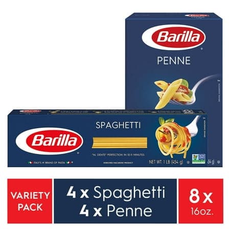 Picture of Barilla Blue Box Penne & Spaghetti Pasta Variety Pack, (4 Each, 16oz per box)