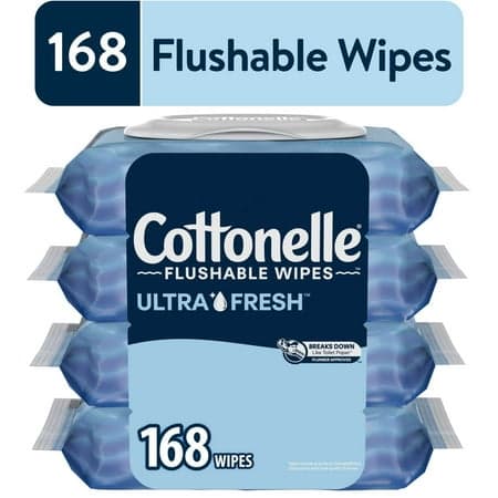 Picture of Cottonelle Ultra Fresh Flushable Wet Wipes, 4 Flip-Top Packs