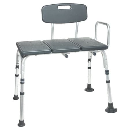 Picture of Equate Durable Transfer Bench with Back Rest, Shower Bench, Black