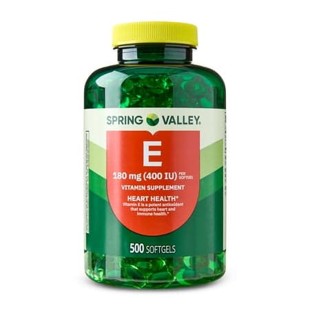 Picture of Spring Valley Vitamin E Dietary Supplement Softgels for Heart Health, 180 mg, 500 Count