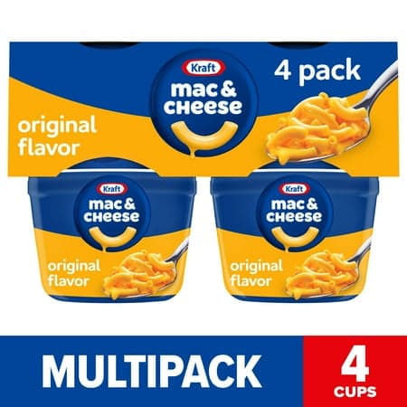 Picture of Kraft Mac and Cheese, 4 Cups, for Easy Dinner or Dinner Sides, Original Flavor, No Artificial Flavors, Preservatives or Dyes, 2.05 oz