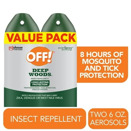 Picture of OFF! Deep Woods Insect Repellent V, Up to 8 Hours of Mosquito Protection, 6 oz, 2 Count