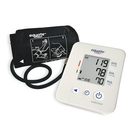 Picture of Equate Upper Arm Blood Pressure Monitor and Wide Range Arm Cuff with Irregular Hearbeat Detection