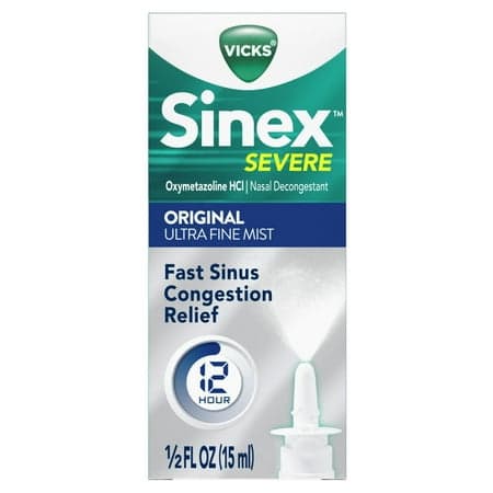 Picture of Vicks Sinex Severe Nasal Spray, Nasal Decongestant for Sinus Relief, 0.5 Fl oz