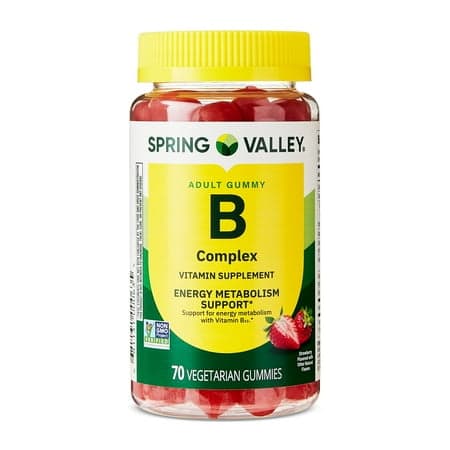 Picture of Spring Valley B Complex Vitamin Supplement Vegetarian Gummies for Energy Metabolism Support, Strawberry, 70 Count