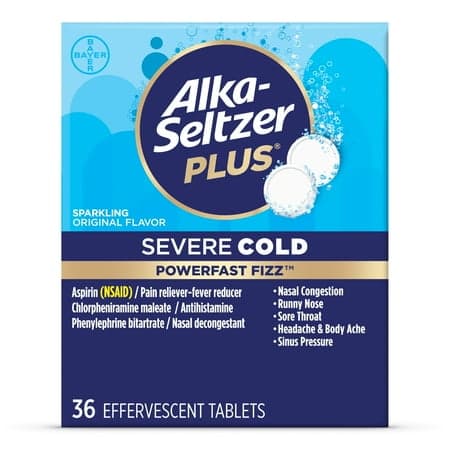 Picture of Alka-Seltzer Plus Powerfast Fizz Severe Cold Medicine, Original Effervescent Tablets, 36 Count