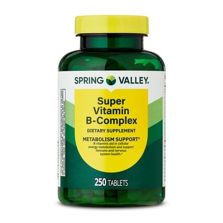 Picture of Spring Valley Super Vitamin B-Complex, 250 Count, Dietary Supplement Tablets for Metabolism Support