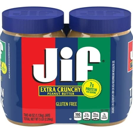 Picture of Jif Extra Crunchy Peanut Butter Twin Pack, 80-oz