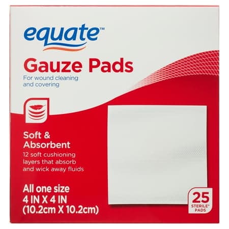 Picture of Equate Gauze Pads, 4"x 4", 25 Count