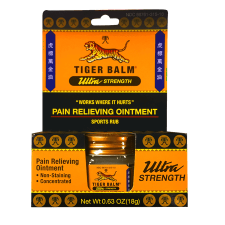 Picture of Tiger Balm Ultra Strength Pain Relief Ointment, 0.63 oz Jar, Relieves Backaches, Sore Muscles, Strains