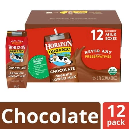 Picture of Horizon Organic Shelf Stable 1% Lowfat Chocolate Milk Boxes, 8 fl oz, 12 Count
