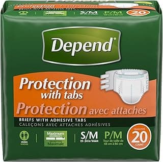 Picture of Depend Briefs, Small/Medium (Adhesive Closure), 19" to 34", 20 ct.