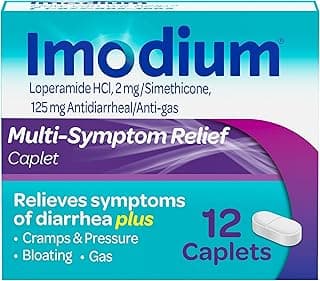 Picture of Loperamide Simethicone Anti-Diarrheal & Anti-Gas Caplets, 2 mg., 125 mg., 12 ct.