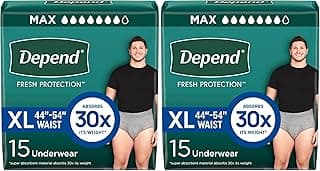 Picture of Depend Men's Disposable Underwear Pull-Up, X-Large, 15 ct.