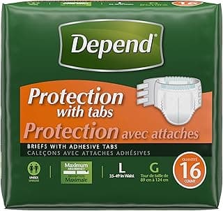 Picture of Depend Briefs, Large/X-Large (Adhesive Closure), 35" to 49", 16 ct.