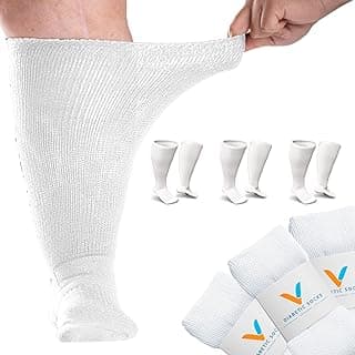 Picture of Diabetic Socks, White, Large, 3-pack, 1 ct.
