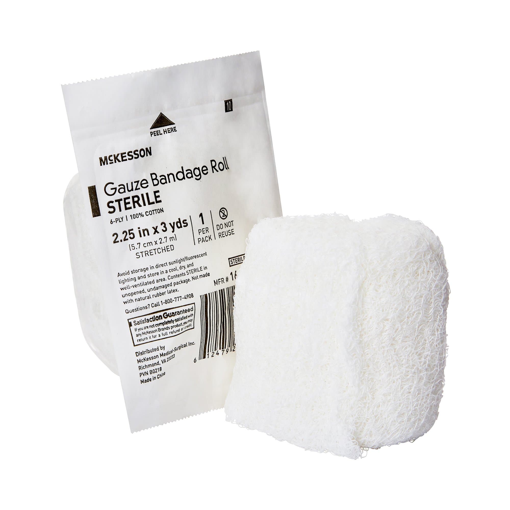 Picture of McKesson Sterile Fluff Bandage Roll, 2-1/4 Inch x 3 Yard, 6-Ply