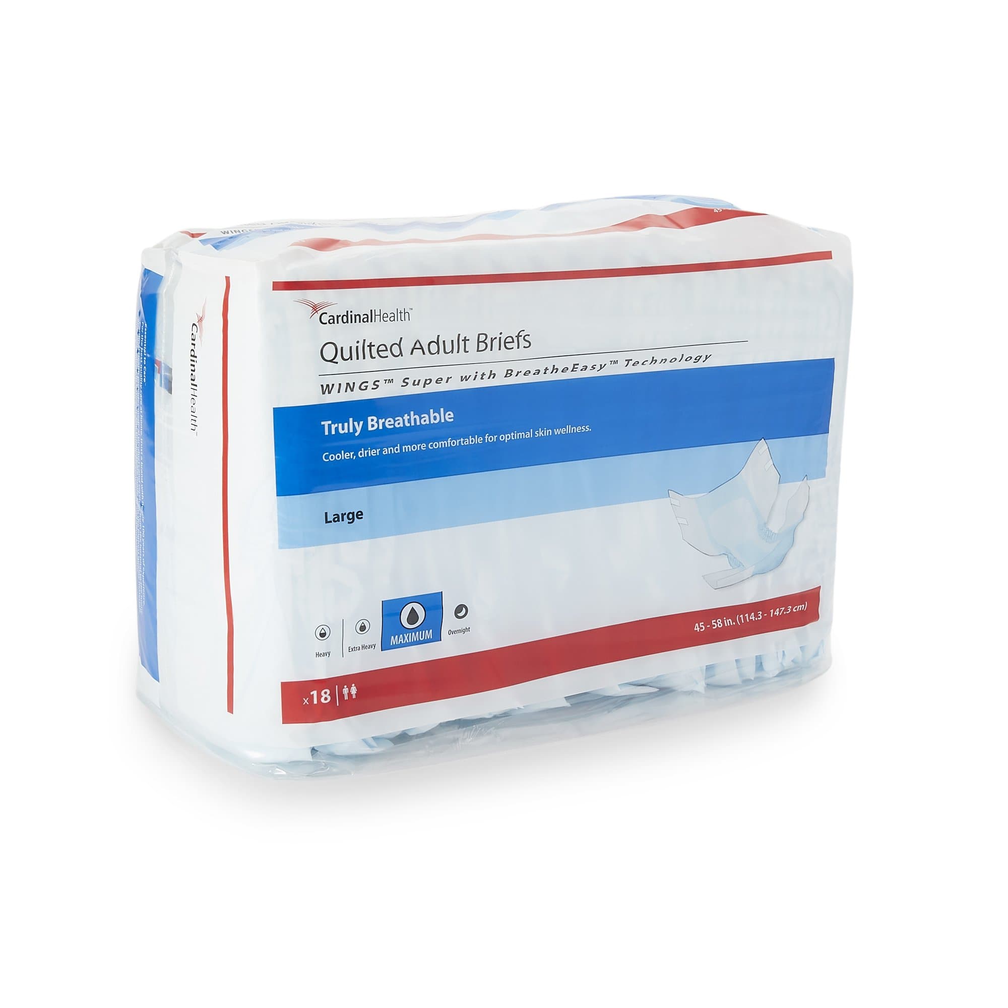 Picture of WingsTM Super Quilted Maximum Absorbency Incontinence Brief, Large