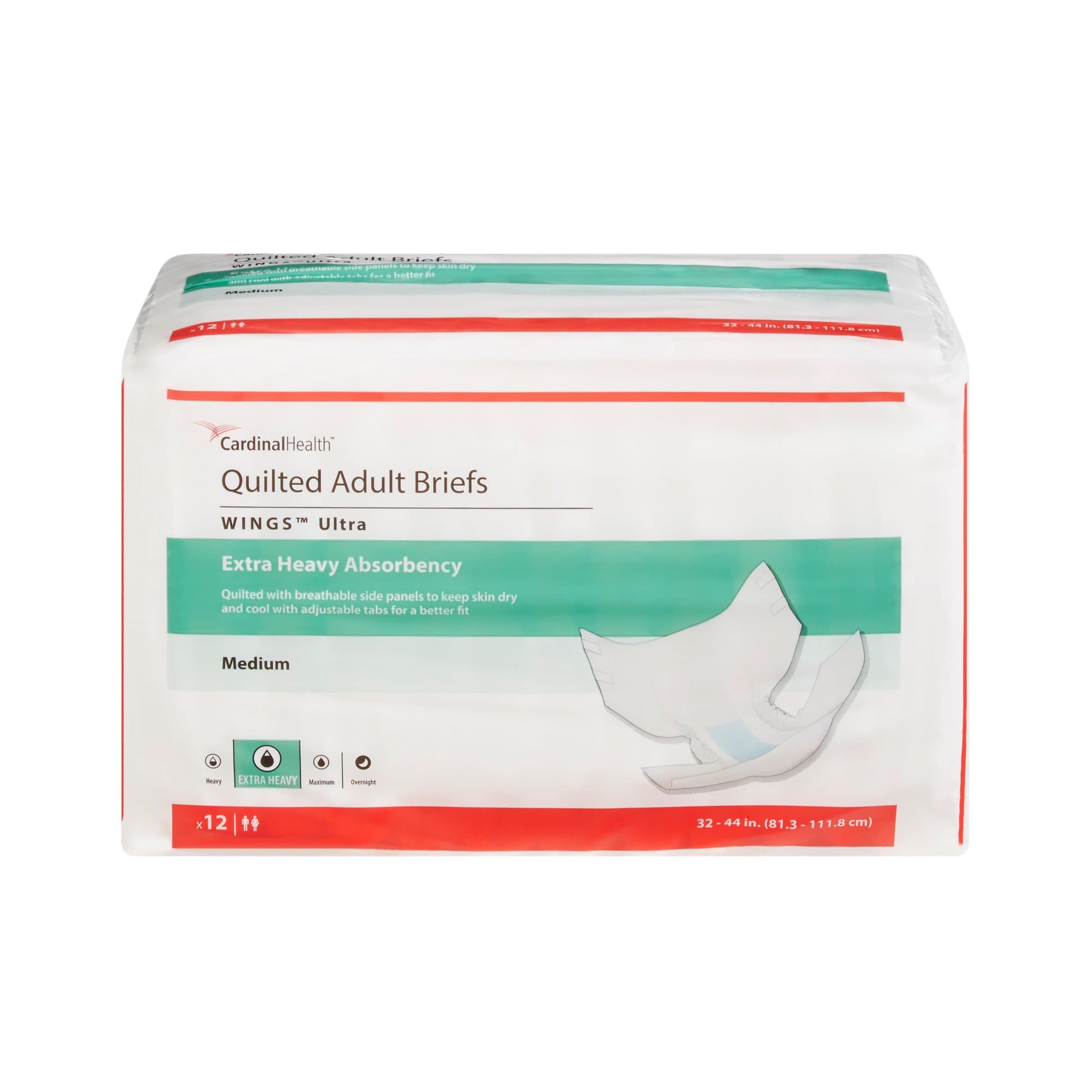Picture of WingsTM Ultra Quilted Extra Heavy Absorbency Incontinence Brief, Medium