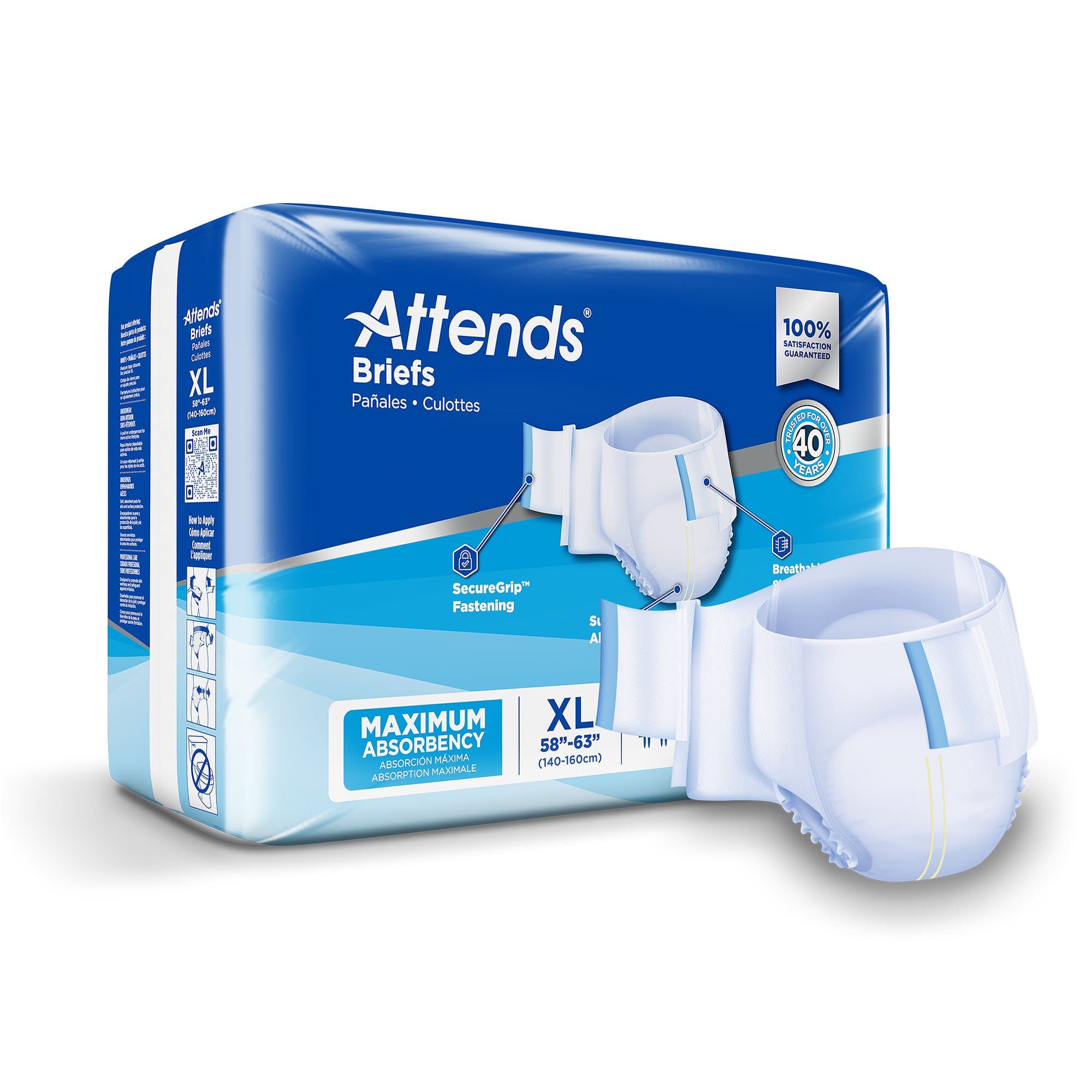 Picture of Attends Heavy Absorbency Briefs, Extra Large