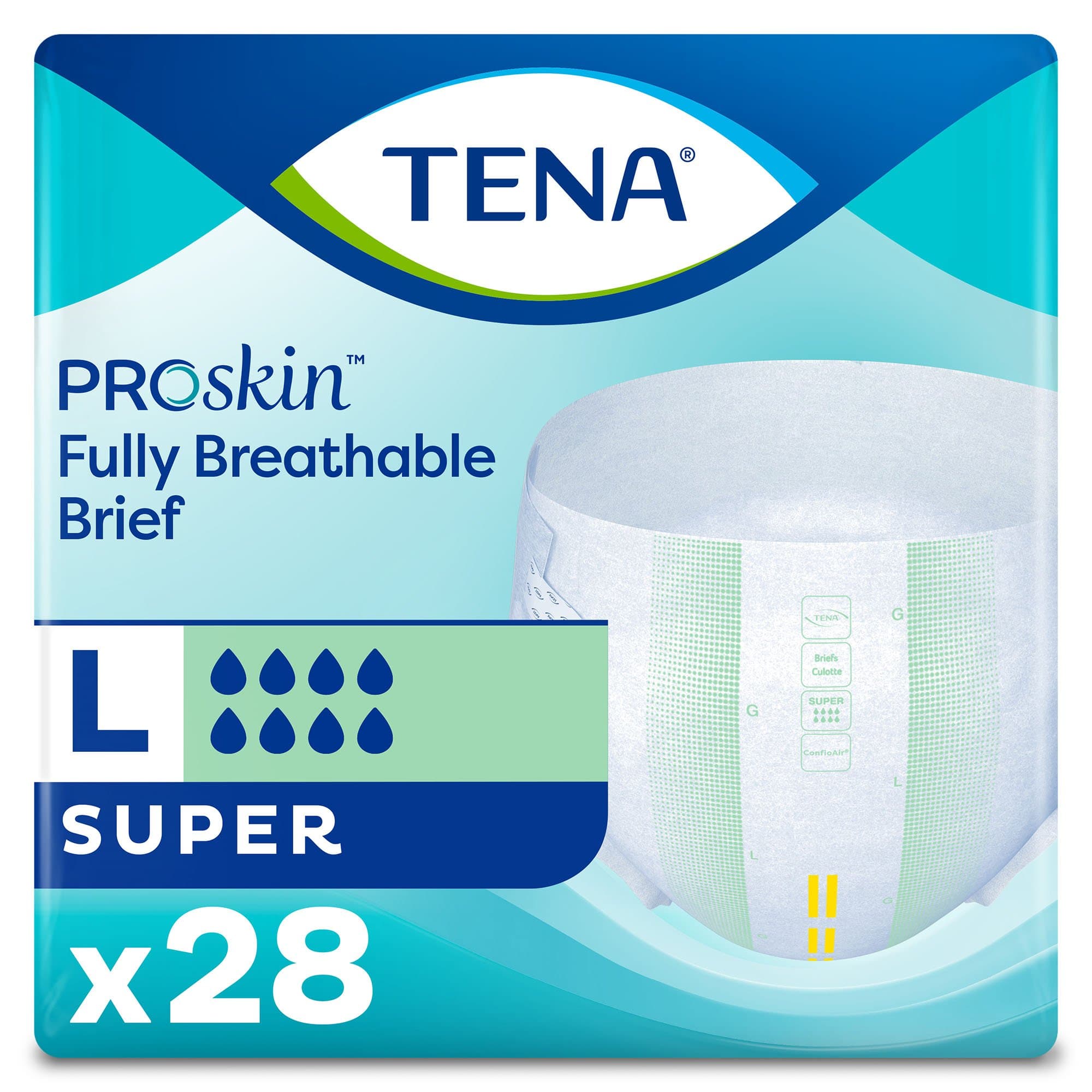 Picture of Tena Super Incontinence Briefs, Absorbent, Odor Control