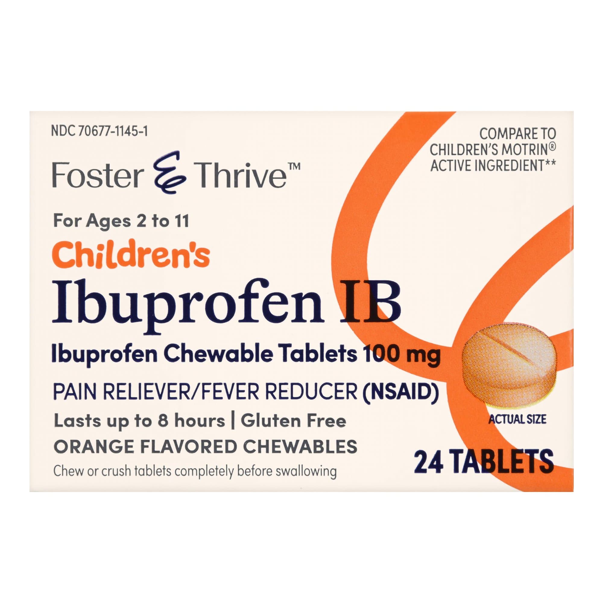 Picture of Foster & ThriveTM Children's Ibuprofen IB Chewable Tablets 100 mg Orange