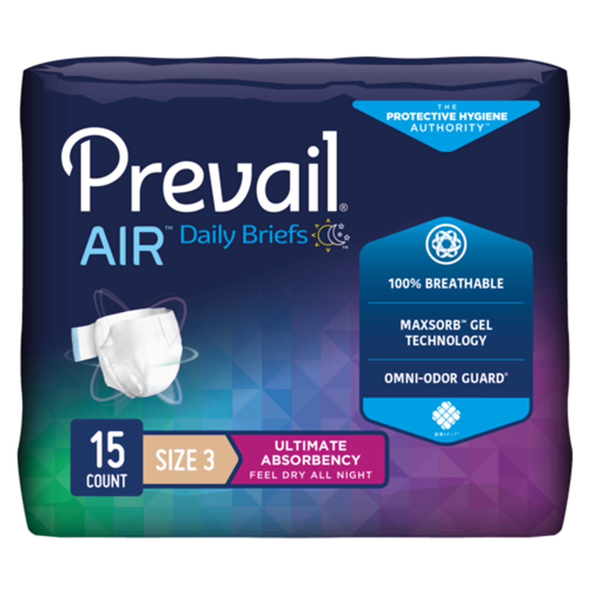 Picture of Prevail AirTM Stretchable Ultimate Plus Absorbency Briefs, Size 3