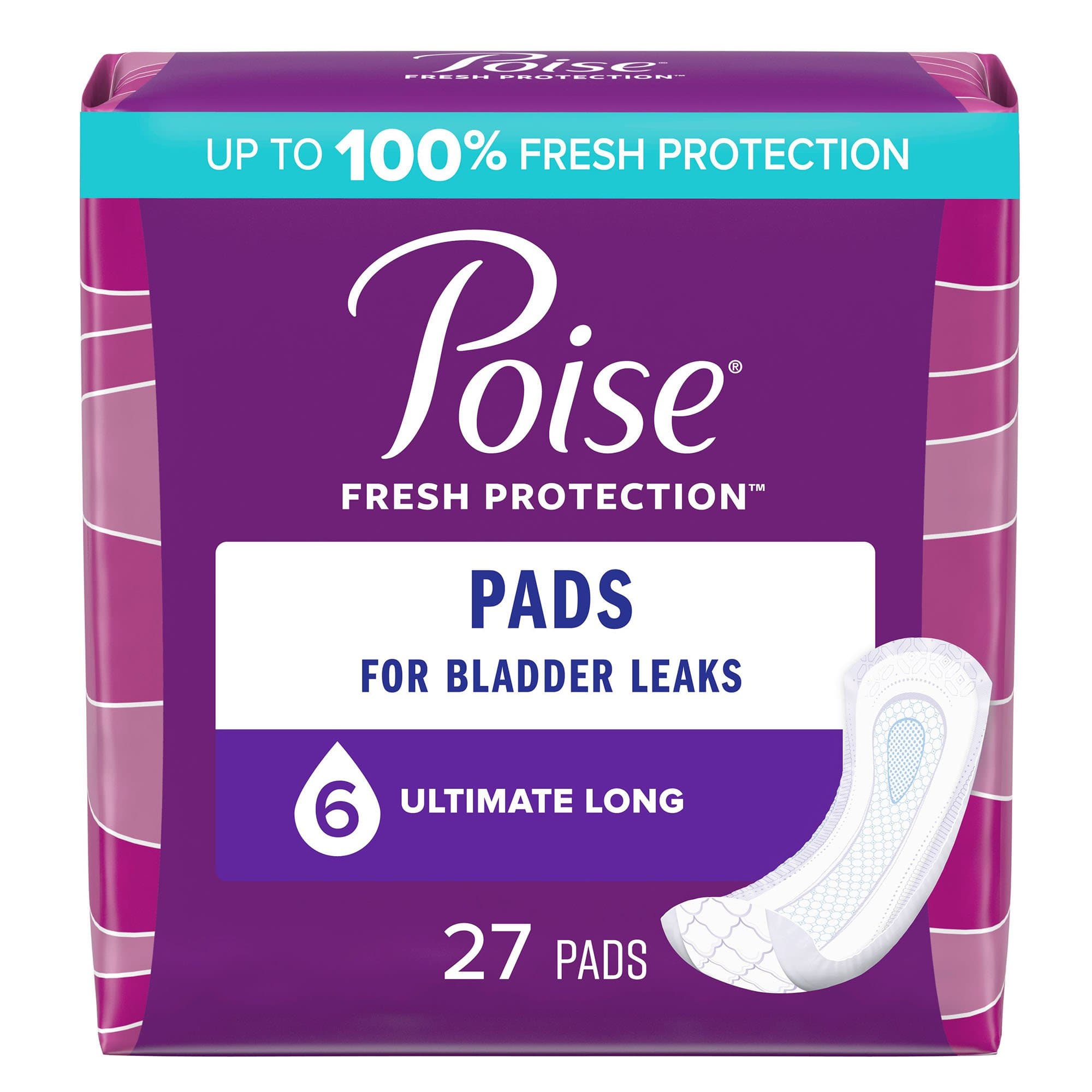Picture of Poise Bladder Control Pads for Women, Heavy Absorbency, 15.9-Inch Length