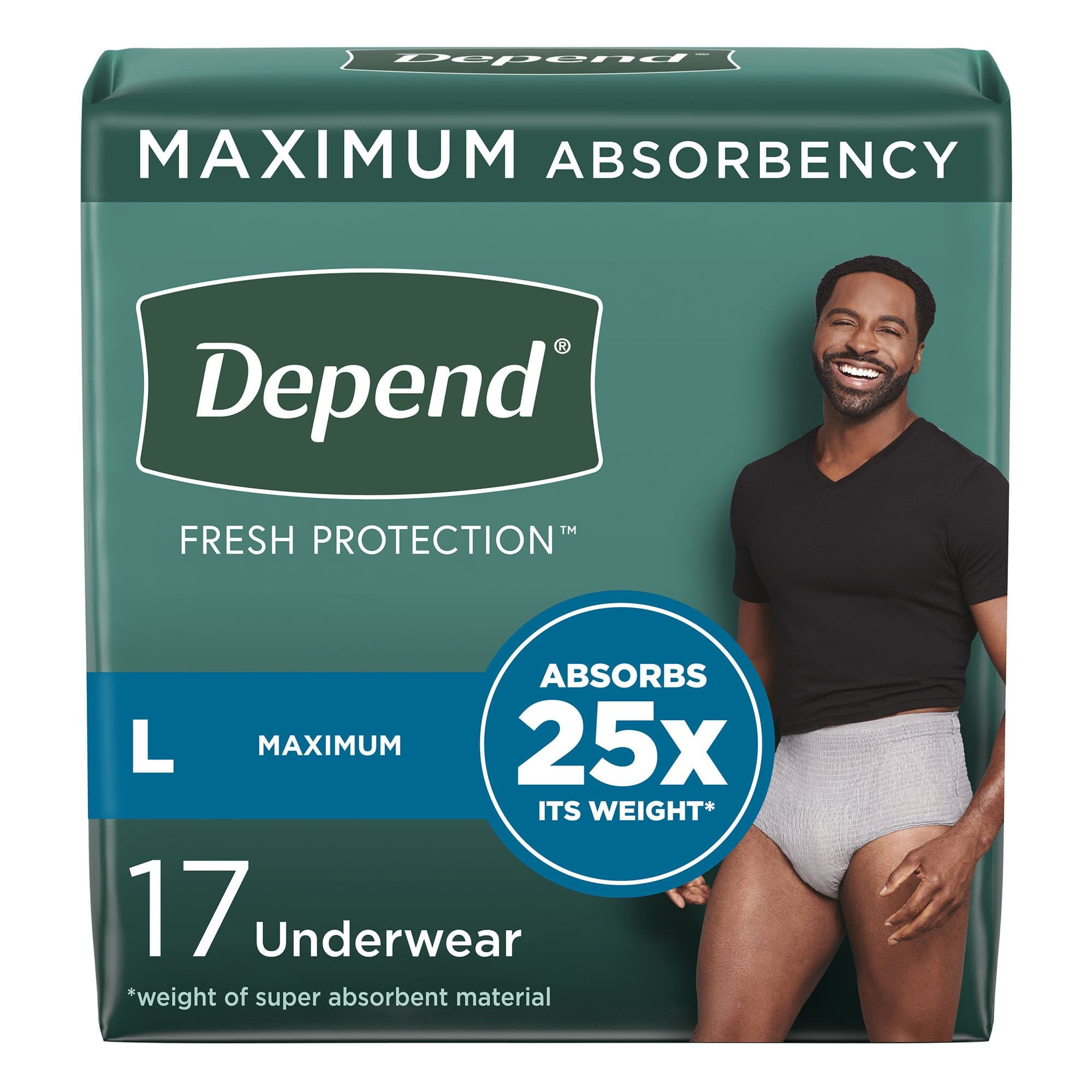 Picture of Depend Fresh ProtectionTM Men's Maximum Absorbency Underwear, Large