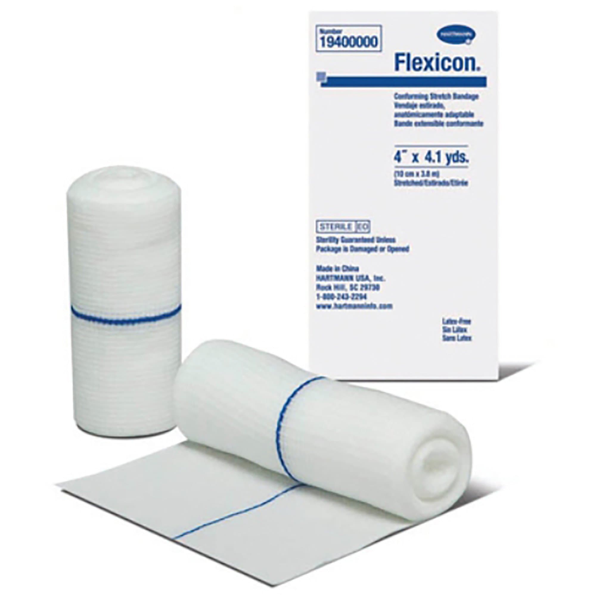Picture of Flexicon Sterile Conforming Bandage, 4 Inch x 4-1/10 Yard, One-Ply