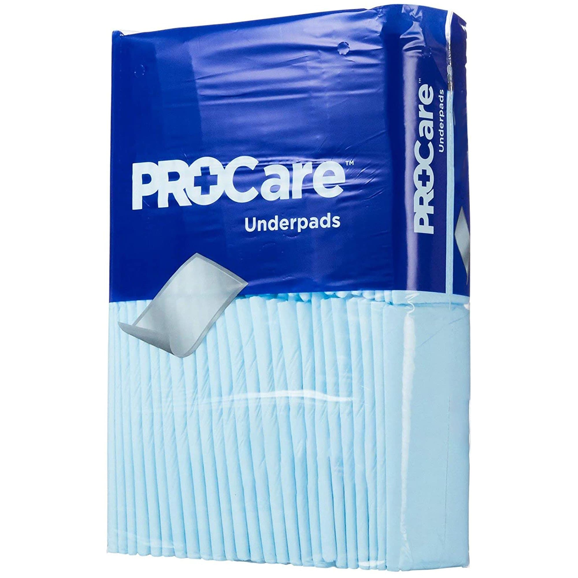 Picture of ProCare Incontinence Underpads, Moisture-Proof, Light Absorbency, Blue, 21 x 36"