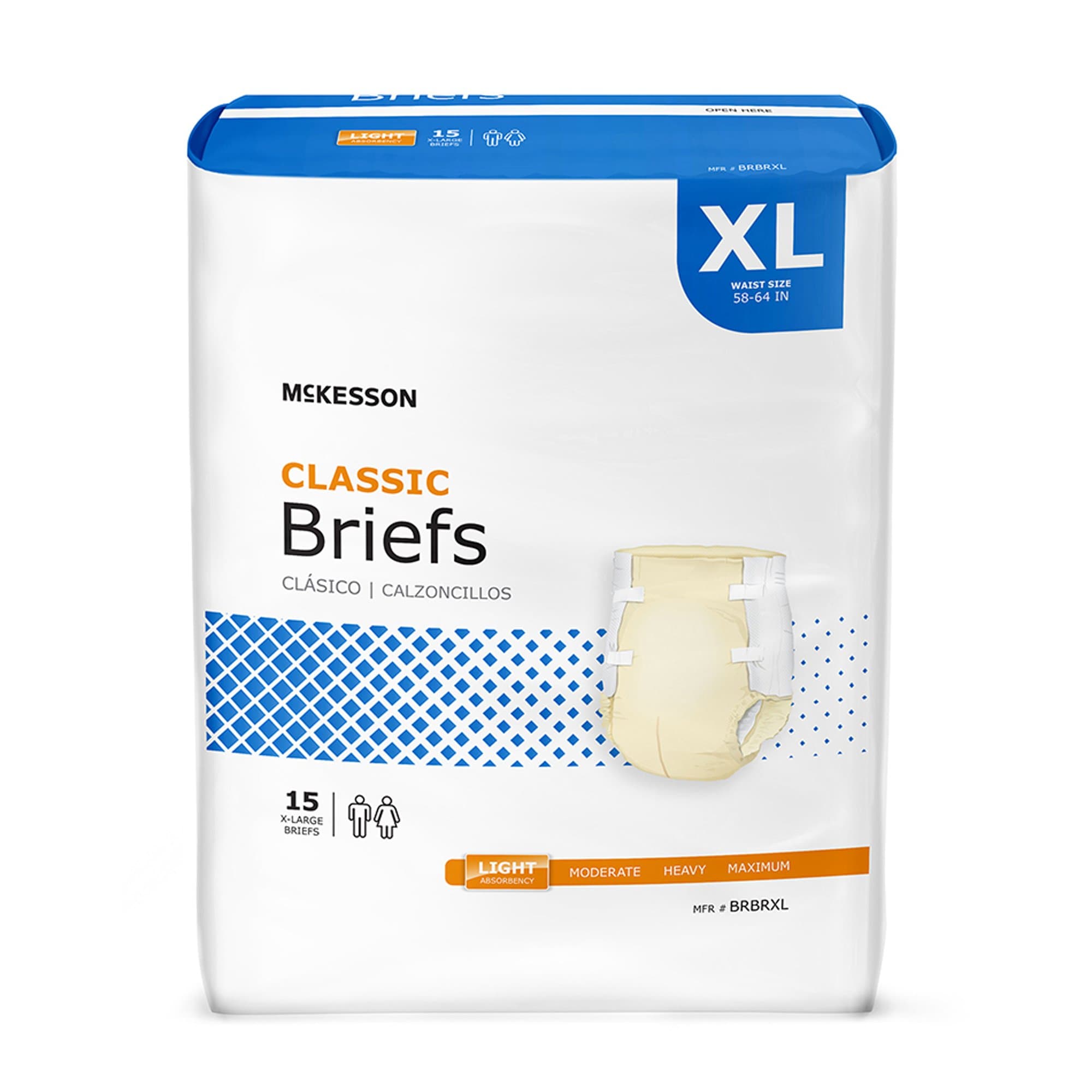 Picture of McKesson Classic Light Absorbency Incontinence Brief, Extra Large