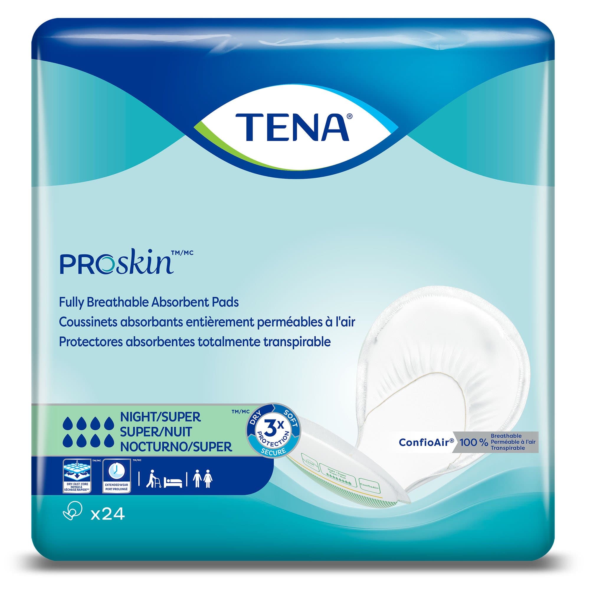 Picture of Tena ProSkinTM Night Super Fully Breathable Absorbent Pads