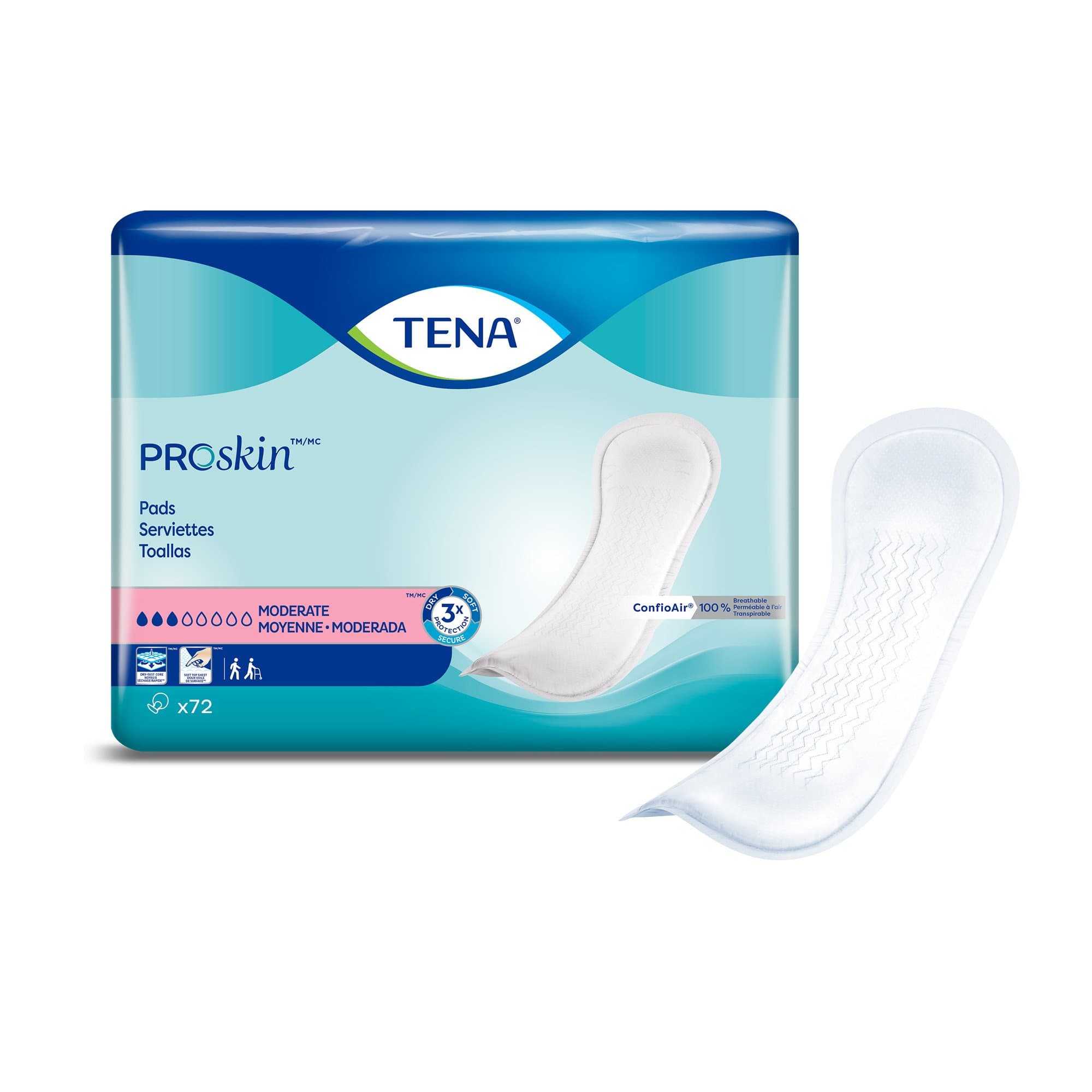 Picture of TENA Bladder Control Pads, Moderate Absorbency