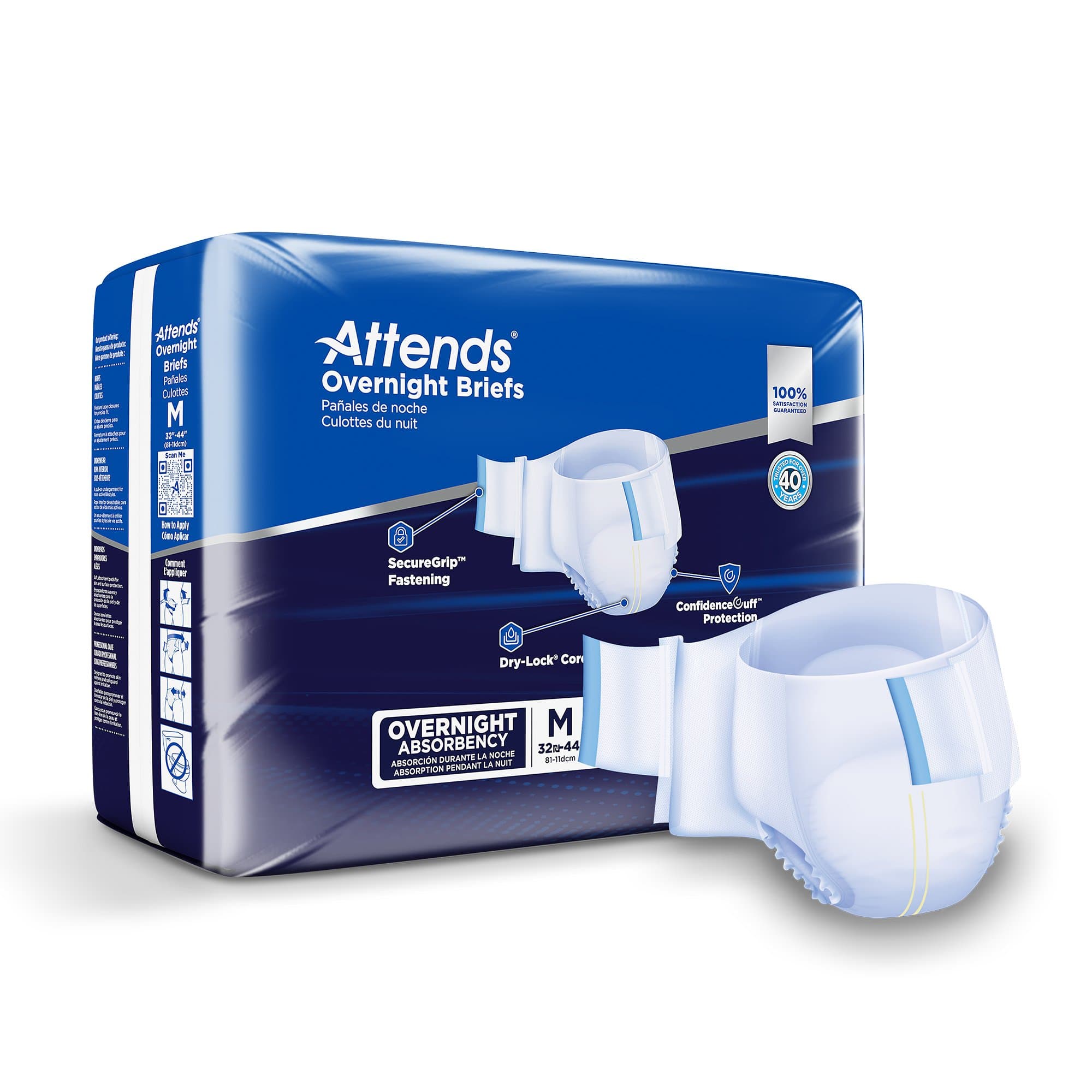 Picture of Attends Briefs with Overnight Protection, Medium