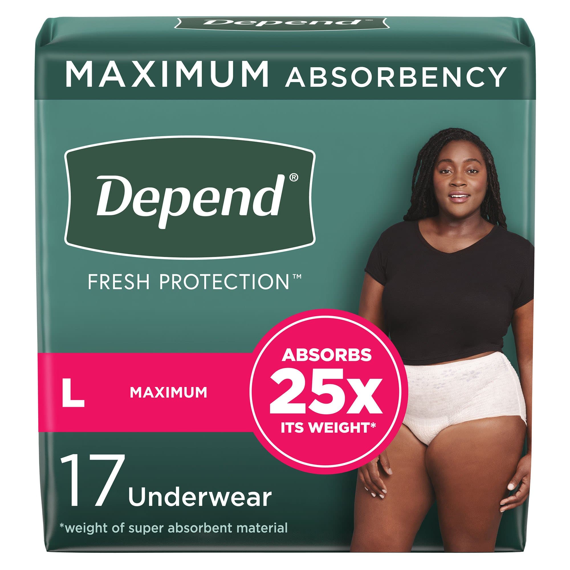 Picture of Depend Fresh ProtectionTM Women's Maximum Absorbency Underwear, Large